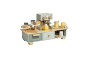 Träleksaker - Bigjigs Wooden Coffee Corner Playset 32 pieces. - 37082