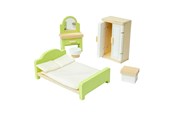Träleksaker - Bigjigs Wooden Dollhouse Bedroom Furniture - 5-piece. - 38001
