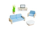 Träleksaker - Bigjigs Wooden Dollhouse Furniture Living Room - 5-piece. - 38005