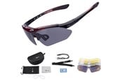 Cykeltillbehör - Rockbros 10001 Polarized Cycling Glasses - Black and Red - Rockbros-10001