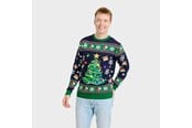 Jultröjor - Jule-Sweaters - Christmas tree sweater blue LED - 3XL - 5740009938991