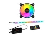 Chassi fläkt - DUTZO RGB Kit 1 - 1x fläktar + 1x LED strip + fjärrkontroll & controller - 120mm - Svart med RGB LED - 24 dBA - DRGB-BUNDLE1