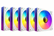 Chassi fläkt - DUTZO INF 120 PWM ARGB (5-pack) - Chassi fläkt - 120mm - Vit med RGB-ljus - 28 dBA - 8501027