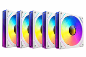 Chassi fläkt - DUTZO INF 120 PWM ARGB Reverse (5-pack) - Chassi fläkt - 120mm - Vit med RGB-ljus - 28 dBA - 8501027