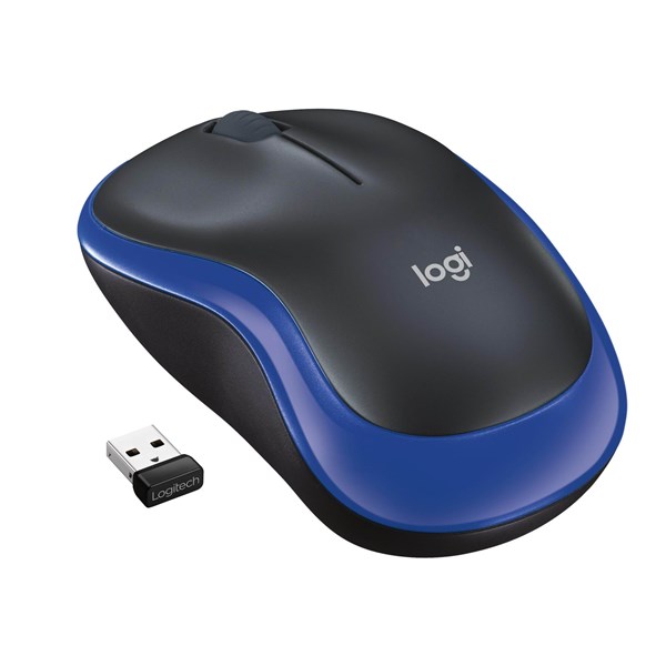 Logitech M185 Wireless - Mouse - Optic - 3 knappar - Blå
