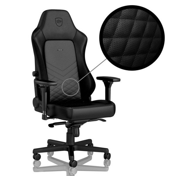 noblechairs HERO Gaming Chair - Black Gaming Stol - Svart - PU-skin - Upp till 150 kg