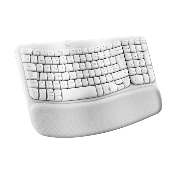 Logitech Wave Keys - Off-White - ND - Ergonomiskt tangentbord - Nordisk - Vit