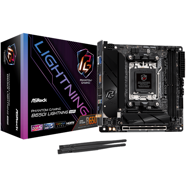ASRock B650I LIGHTNING WIFI Moderkort - AMD B650 - AMD AM5 - DDR5 RAM - Mini-ITX
