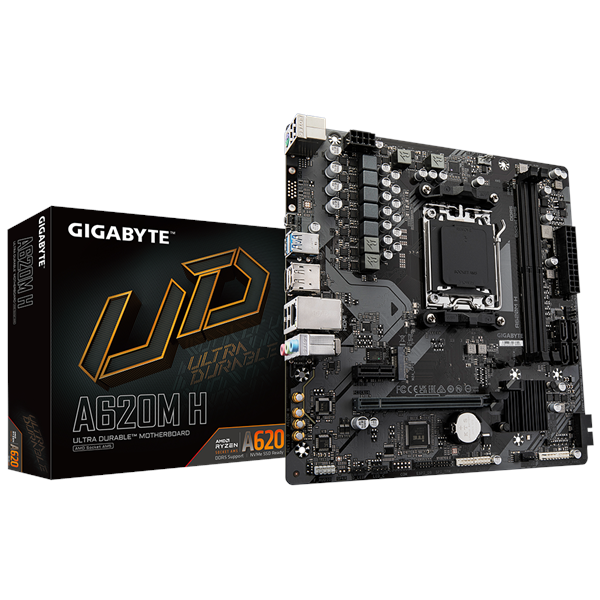 GIGABYTE A620M H Moderkort - AMD A620 - AMD AM5 - DDR5 RAM - Micro-ATX