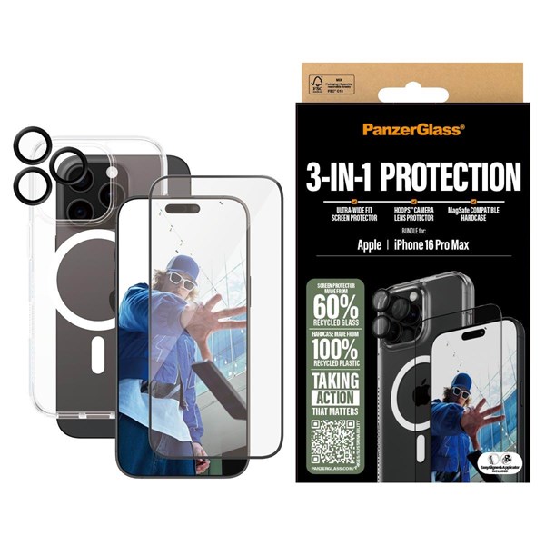 PanzerGlass 3-in-1 Protection Bundle iPhone 16 Pro Max