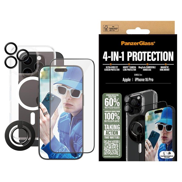 PanzerGlass 4-in-1 Protection Bundle iPhone 16 Pro