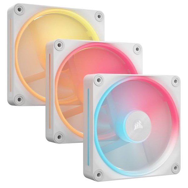 Corsair iCUE LINK LX120-R 3-pack - Chassi fläkt - 120mm - Vit med RGB-ljus - 37 dBA