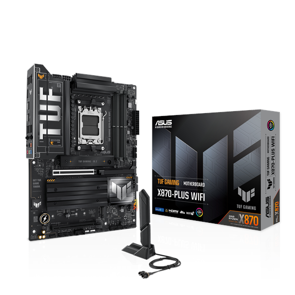 ASUS TUF GAMING X870-PLUS WIFI Moderkort - AMD X870 - AMD AM5 - DDR5 RAM - ATX