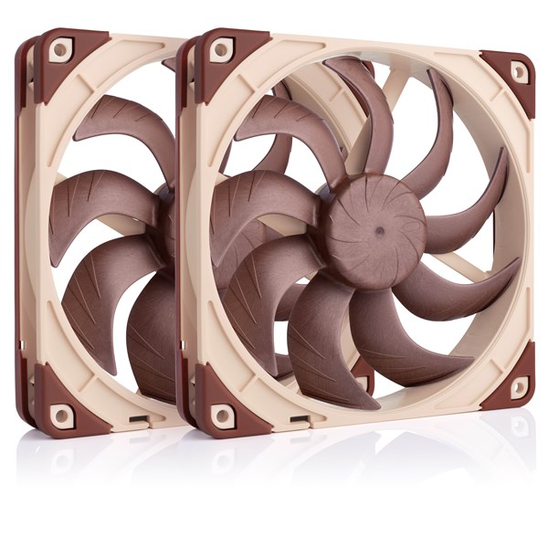 Noctua NF-A14x25 G2 PWM Sx2-PP (2-pack) - Chassi fläkt - 140mm - Brun - 25 dBA