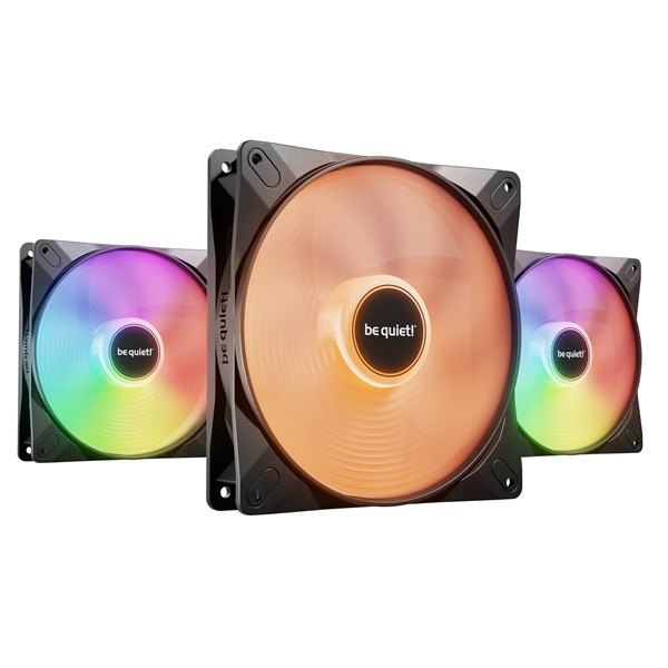 be quiet! LIGHT WINGS LX 140mm high-speed (3-pack) - Chassi fläkt - 140mm - Svart med RGB LED - 23 dBA