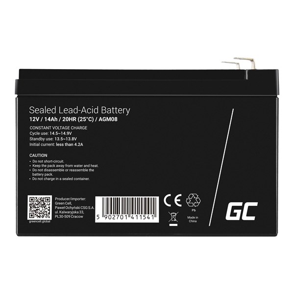 Green Cell AGM08 AGM 12V/14Ah Gel Deep Cycle