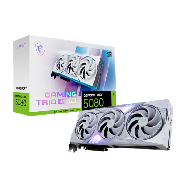 MSI GeForce RTX 5080 GAMING TRIO OC WHITE - 16GB GDDR7 RAM - Grafikkort