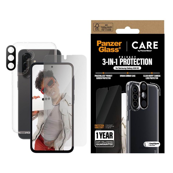 CARE by PanzerGlass Flagship 3-in-1 Privacy Bundle Samsung Galaxy A36 5G