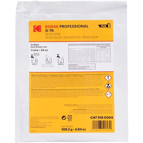 KODAK Professional D-76 Film Developer Powder To Make 1L