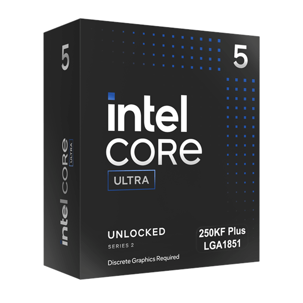 Intel Core Ultra 5 250KF Plus Arrow Lake-S Refresh CPU - 18 kärnor - 3.5 GHz - FCLGA1851 Socket - Intel Boxed (med kylare)
