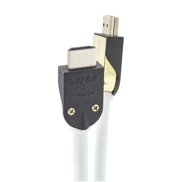 Supra HDMI 2.1 - 2m - Vit - 8K - Kabel med avtagbart kontakthus
