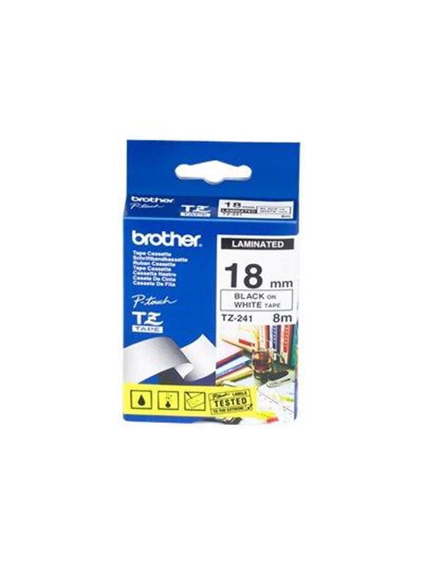 Produktfoto för Brother TZE241 Black/White Tape 18mm