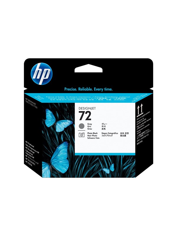Produktfoto för HP Skrivhuvud C9380A 72 Grå/Svart