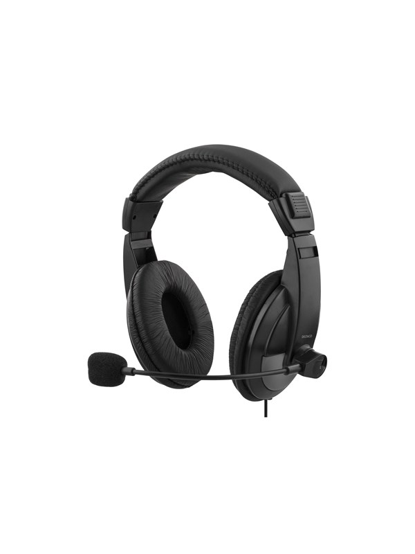 Produktfoto för DELTACO USB stereo headset, 40 mm element, 32 ohm, 20Hz-20kHz, svart