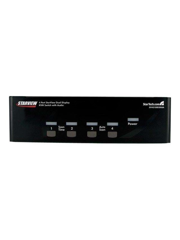 StarTech.com 4 Port Dual DVI USB KVM-omkopplare w / Audio & USB-hub - KVM / ljud / USB - 4 portar