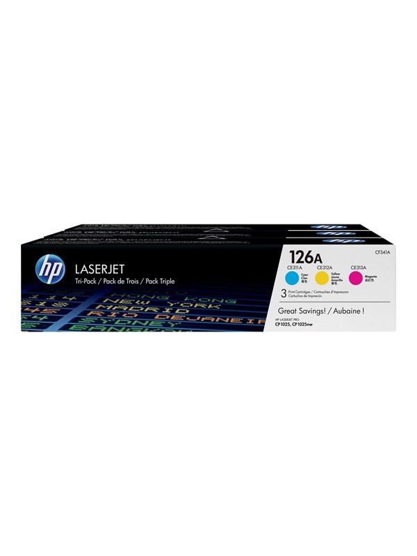 HP 126A / CF341A - 3-Pack Toner (Yellow Magenta Cyan)