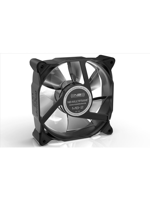 Blacknoise Multiframe M8-S2 - Chassi fläkt - 80mm - Svart med vita vingar - 15 dBA