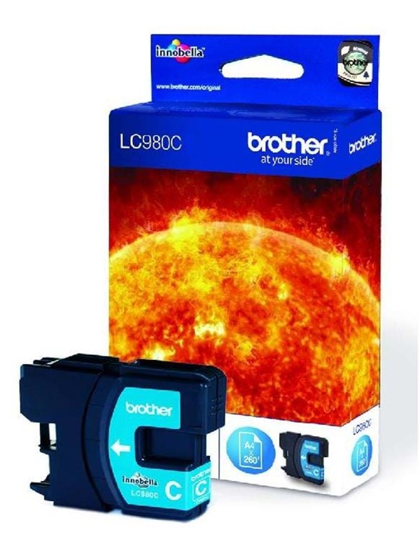 Produktfoto för Brother Bläckpatron, LC985 C, LC-985C, Innobella™, cyan, singelförpackning