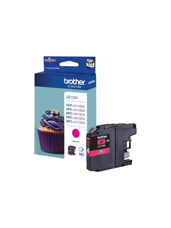 Produktfoto för Brother Bläckpatron, LC123 M, LC-123M, Innobella™, magenta, singelförpackning