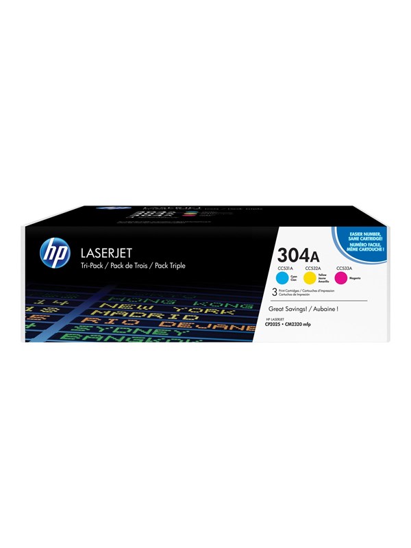 Produktfoto för HP Toner CF372AM 304A 8,4K CMY 3/FP