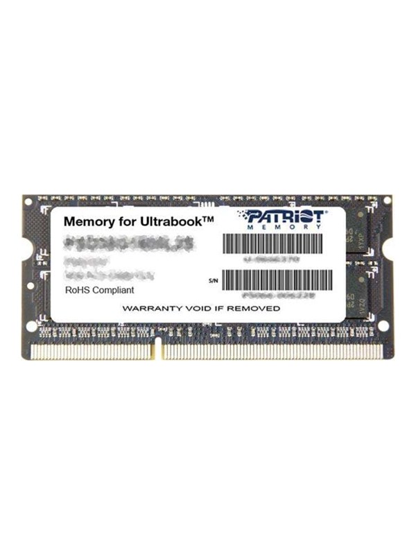 Produktfoto för Patriot Memory for Ultrabook - DDR3L - modul - 8 GB - SO DIMM 204-pin - 1600 MHz / PC3-12800 - CL11 - 1.35 V - ej buffrad - icke ECC
