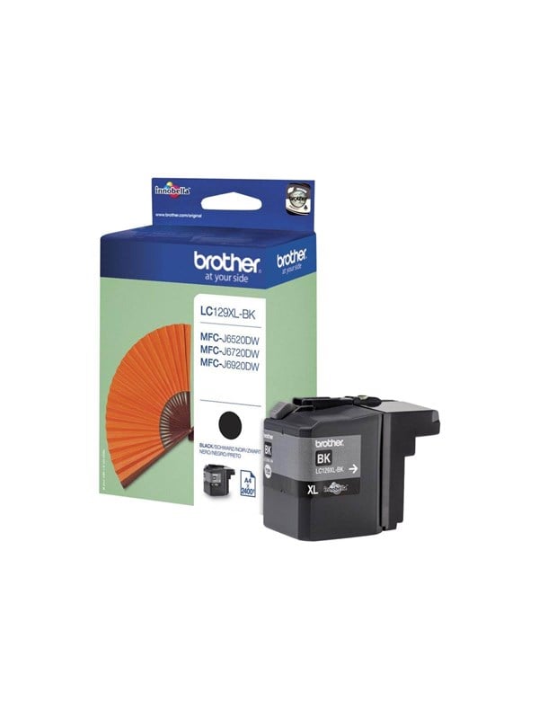 Produktfoto för Brother Bläckpatron, LC129XL BK, LC-129XLBK, Innobella™, svart, singelförpackning, hög kapacitet