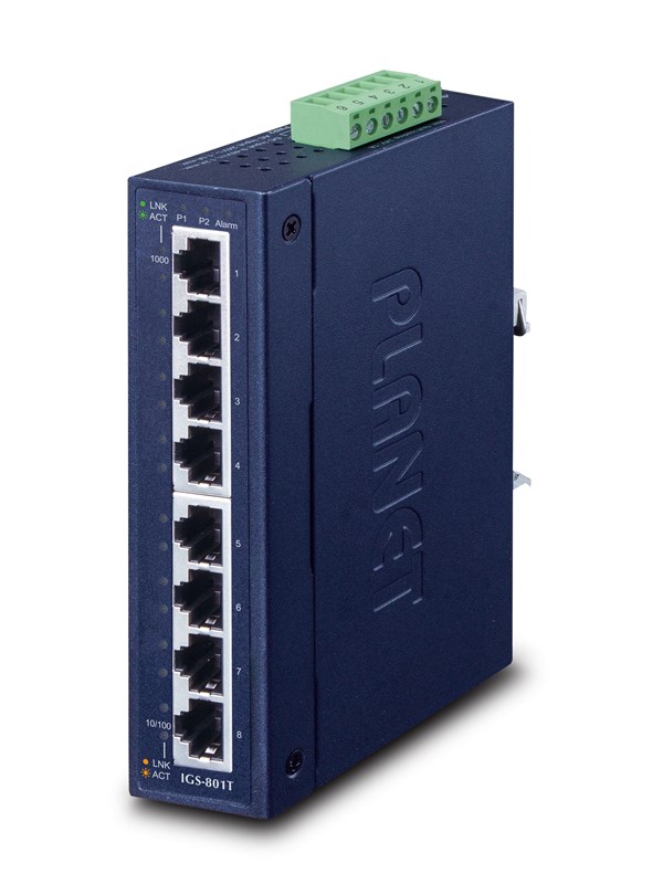 PLANET IGS-801T - switch - 8 portar - DIN-skenm