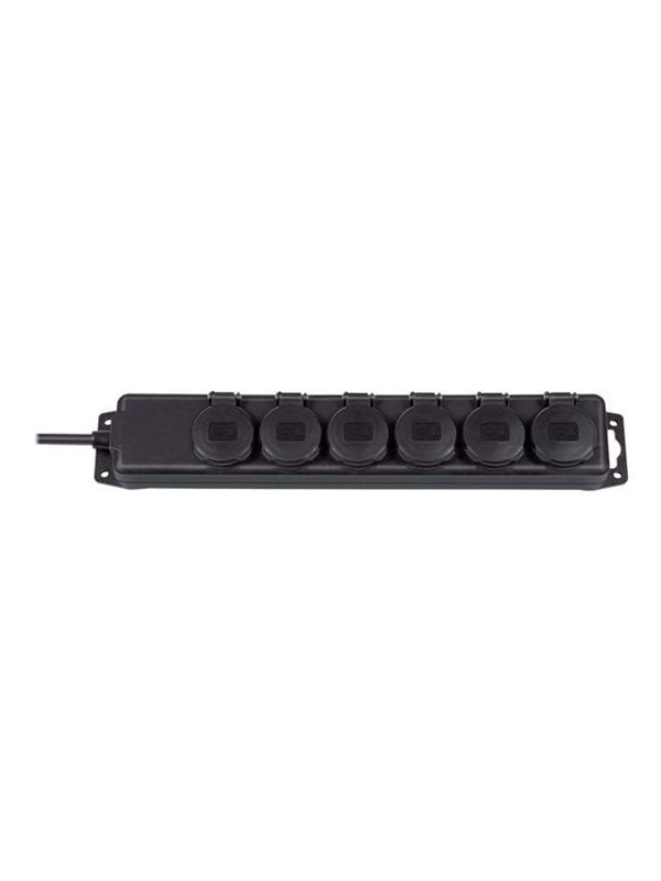 Brennenstuhl Extension socket IP44 6-way black 2m H07RN-F 3G1.5
