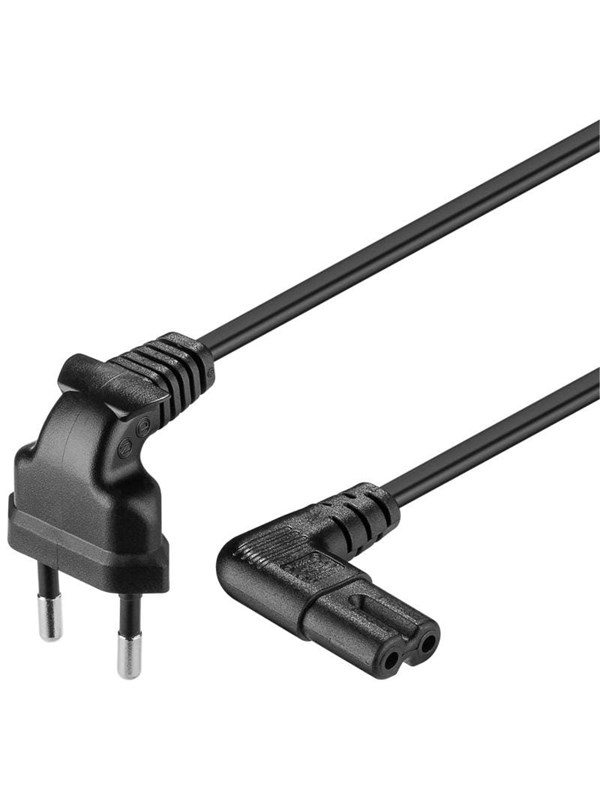 Pro Power cable C7 - 2m - Svart - 90°