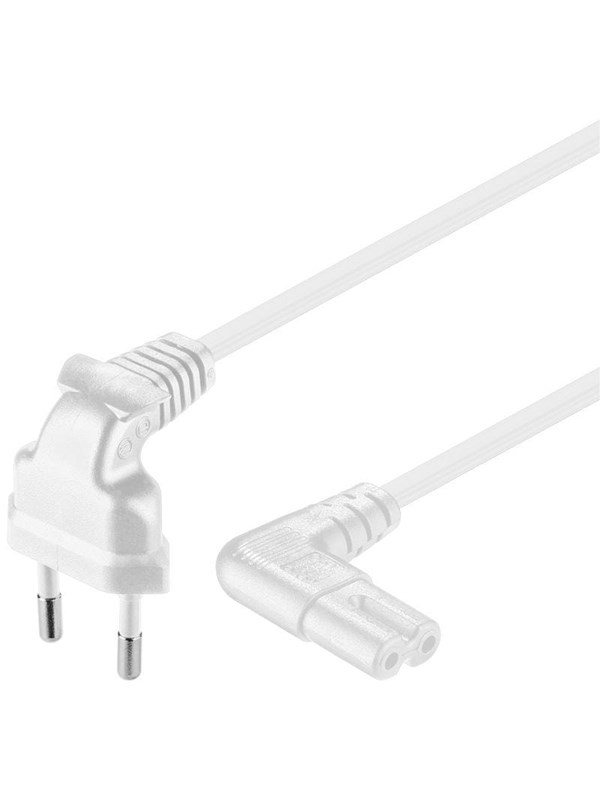 Pro Strömkabel C7 (2 pins) - Vit - 2m - 90°