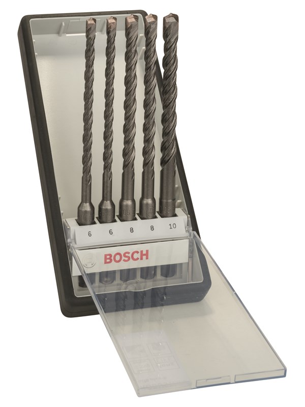 Bosch 5-delars Robust Line-hammarborrsats SDS plus-5 Ø 6,6,8,8,10 x 165mm