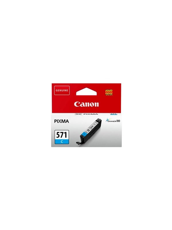 Produktfoto för Canon Bläckpatron CLI-571C (0386C001), cyan, singelpack, standardkapacitet