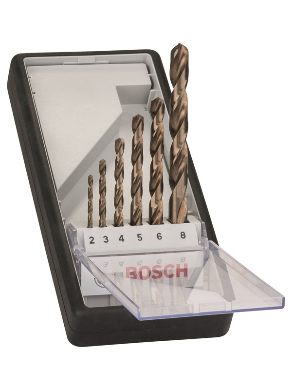 Bosch 6-delars Robust Line HSS-Co-metallborrsats 2; 3; 4; 5; 6; 8 mm