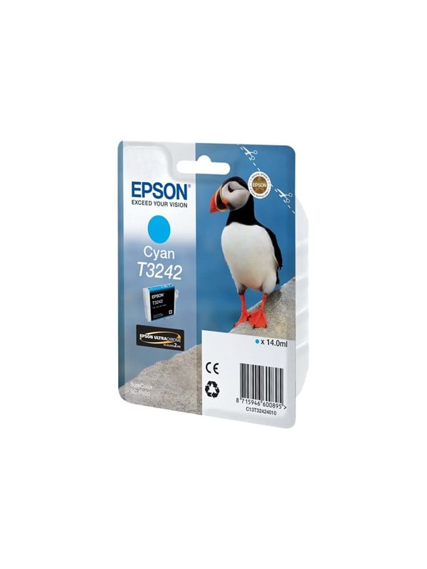 Produktfoto för Epson Bläckpatron, T3242, UltraChrome, cyan, C13T32424010