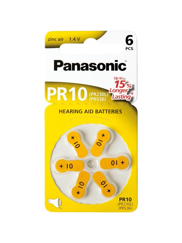 Panasonic batteri - PR10 - Zink-luft x 6
