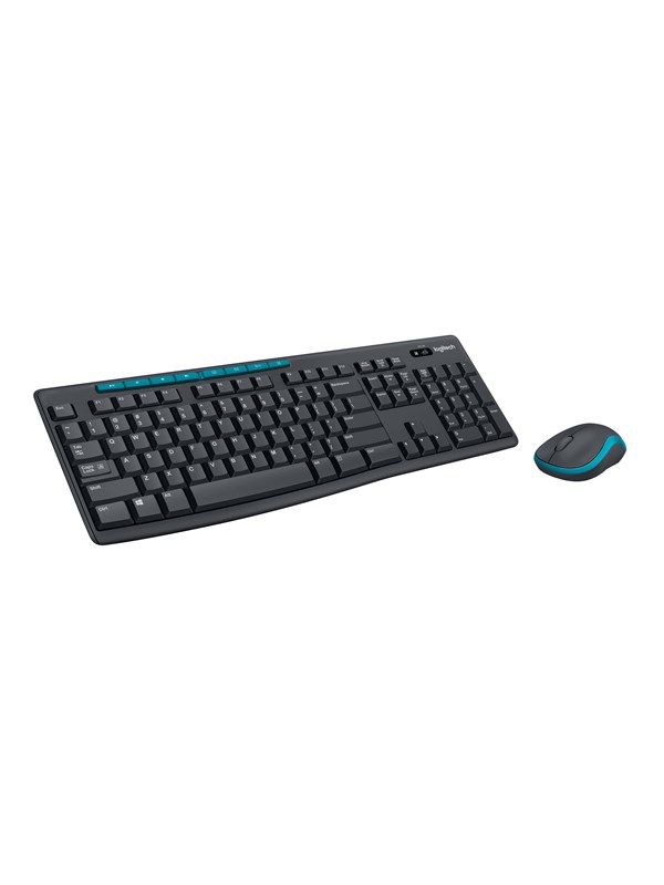 Logitech Wireless Combo MK270 - sats med tangentb - Tastatur &amp; Mus set - Engelska - Svart