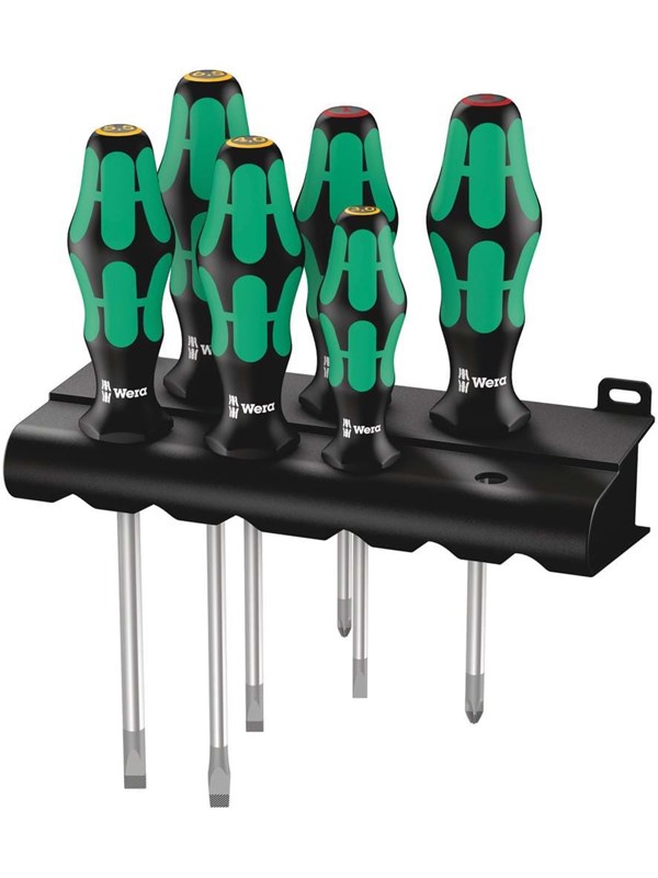 Wera 334/6 rack screwdriver set kraftform plus lasertip and rack 6 pieces