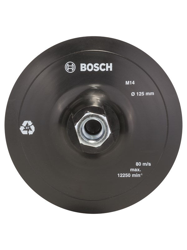 Bosch Gummislipplatta för vinkelslipar, kardborrfästsystem, 125 mm D= 125 mm