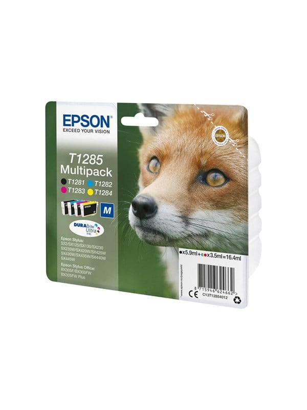 Epson T1285 4-Pack Black Yellow Cyan Magenta