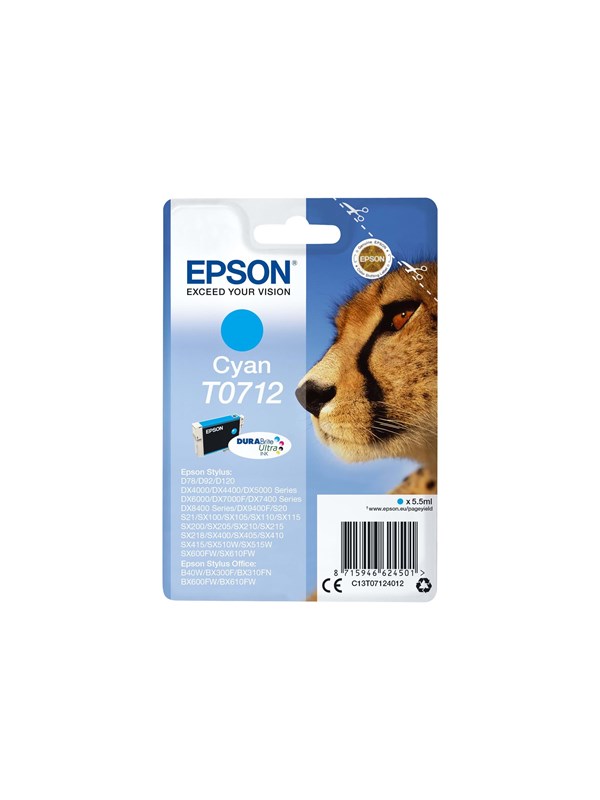 Produktfoto för Epson Bläckpatron C13T07124012 Cyan